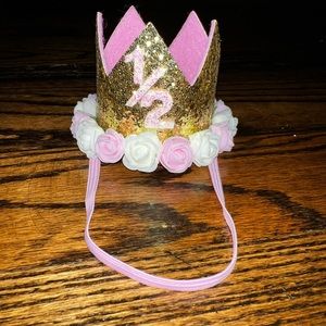 1/2 birthday crown for a baby girl